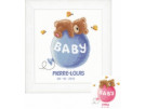 borduurpakket geboorte p-l/emma (incl. blauw/rose garen)