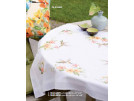 kruissteekdekservet kolibrie met bloemen, wit