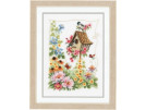 borduurpakket vogelhuisje met vogels/bloemen