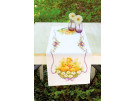 loper eendjes met margrieten, wit op aida