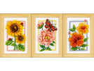 borduurpakket zomerbloemen drieluik
