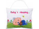 borduurpakket deurhanger, baby slaapt/is wakker