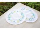 steelsteekkleedje (3 st.) blauw/groene vlinders, wit