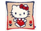 kruissteekkussen hello kitty, aan de wandel...