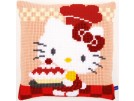 kruissteekkussen hello kitty, ik bak taartjes