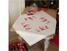 kruissteekdekservet kerstkabouters, ecru