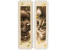 borduurpakket boekenlegger (2 st.) puppy en kitten