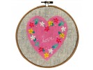 borduurpakket hart met bloemen (incl. borduurring)