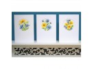 borduurpakket wenskaart (3 st.) gele met blauwe bloemen