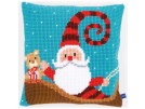 kruissteekkussen vrolijke kerstman