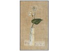 borduurpakket witte bloemen op natuurlinnen (incl. kraaltjes)