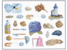 borduurpakket collage strand en zee