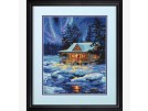 halve kruissteekpakket chalet in wintersfeer