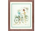 borduurpakket willem haenraets, meisjes op fiets