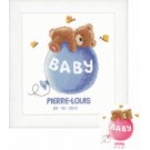borduurpakket geboorte p-l/emma (incl. blauw/rose garen)