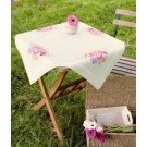 kruis/steelsteekdekservet hortensia met bloemen, wit