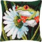 kruissteekkussen boomkikker op blad
