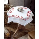 kruissteekdekservet rendieren, wit