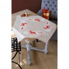 kruissteekdekservet noorse winter, beige