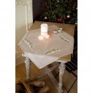 kruissteekdekservet winterdorp, beige