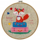 borduurpakket vosje op reis, geboorte noor (incl. borduurring)