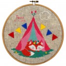 borduurpakket vosje in de tent, geboorte tess (incl. borduurring)
