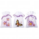 borduurpakket kruidenzakje (3 st.) paarse asters en vlinder
