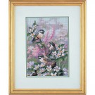 borduurpakket koolmeesjes met bloemen (klein)