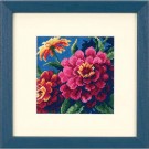 halve kruissteekpakket zinnia's