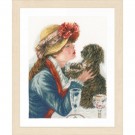 borduurpakket renoir, meisje met hond