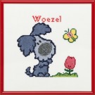 borduurpakket woezel&pip, woezel met bloem