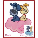 borduurpakket woezel&pip, geb. joep/coco (incl. blauw/rose garen)